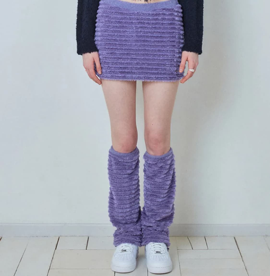 크랭크 레그워머 세트 미니스커트 퍼플 프리 상품이미지4