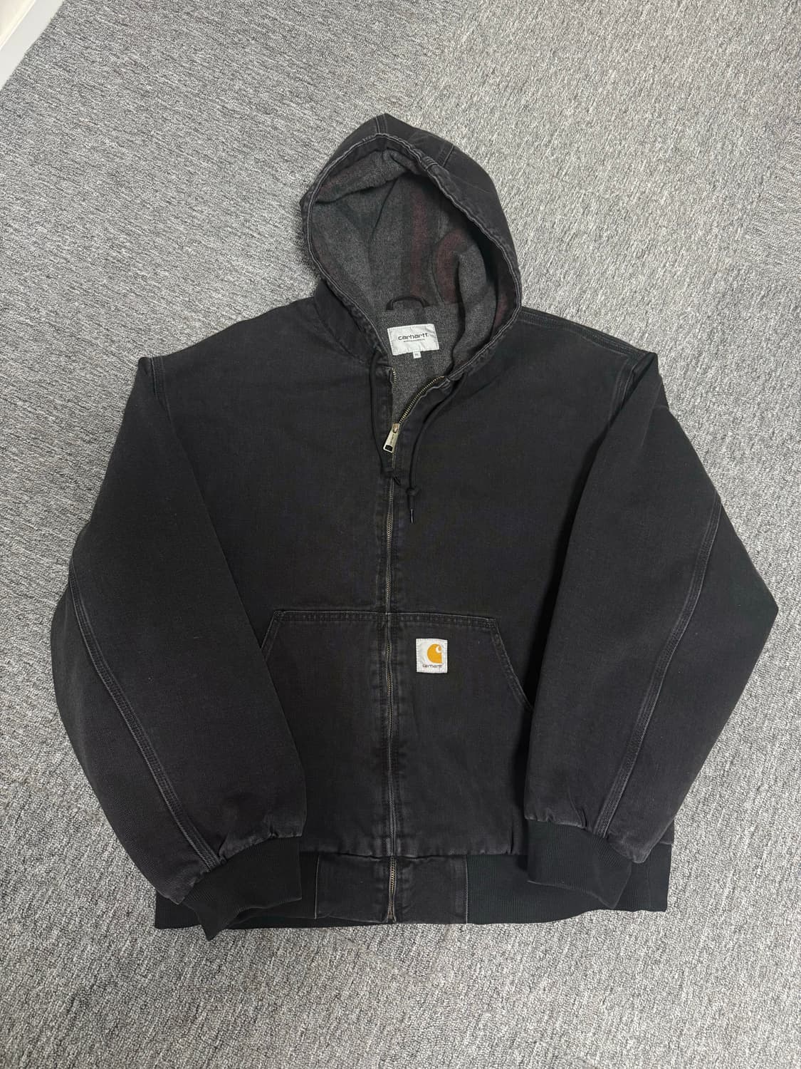 칼하트 WIP 메이틀랜드 데님 OG 액티브 자켓 블랙 스톤 워시드 상품이미지1