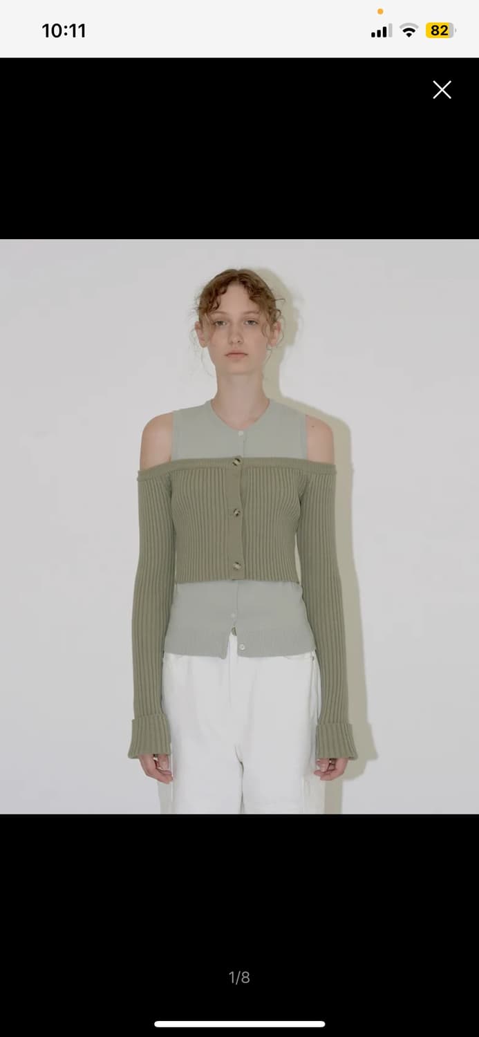 다이애그널 투웨이 가디건 카키 상품이미지2