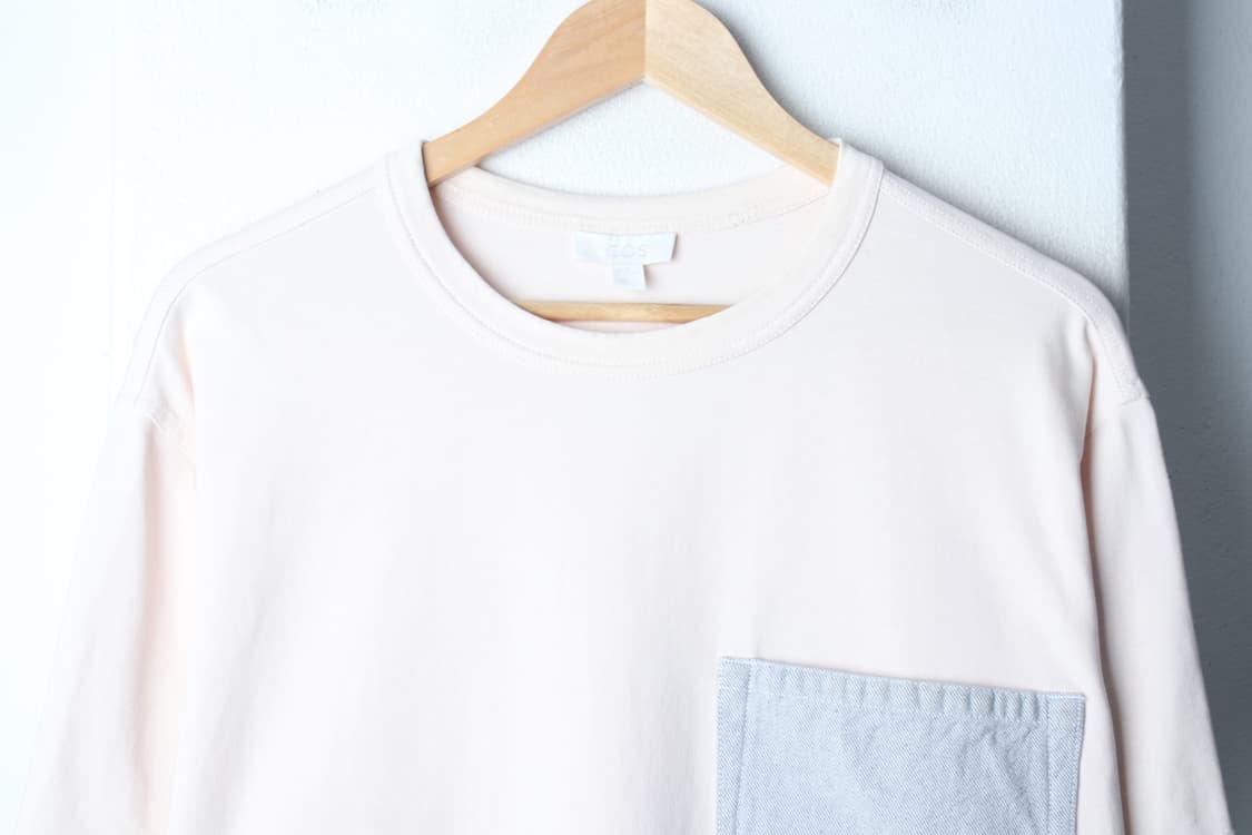 (M-XL) 코스 반팔 티셔츠 연핑크 포켓 놈코어-H30123 상품이미지3