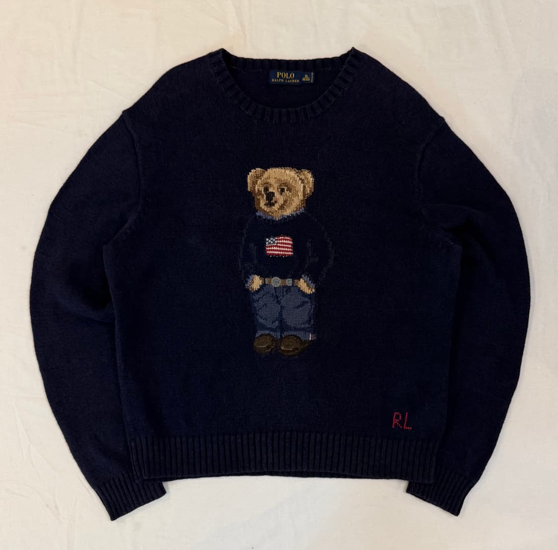 폴로 랄프로렌 대장급 폴로베어 성조기 니트 네이비 상품이미지1