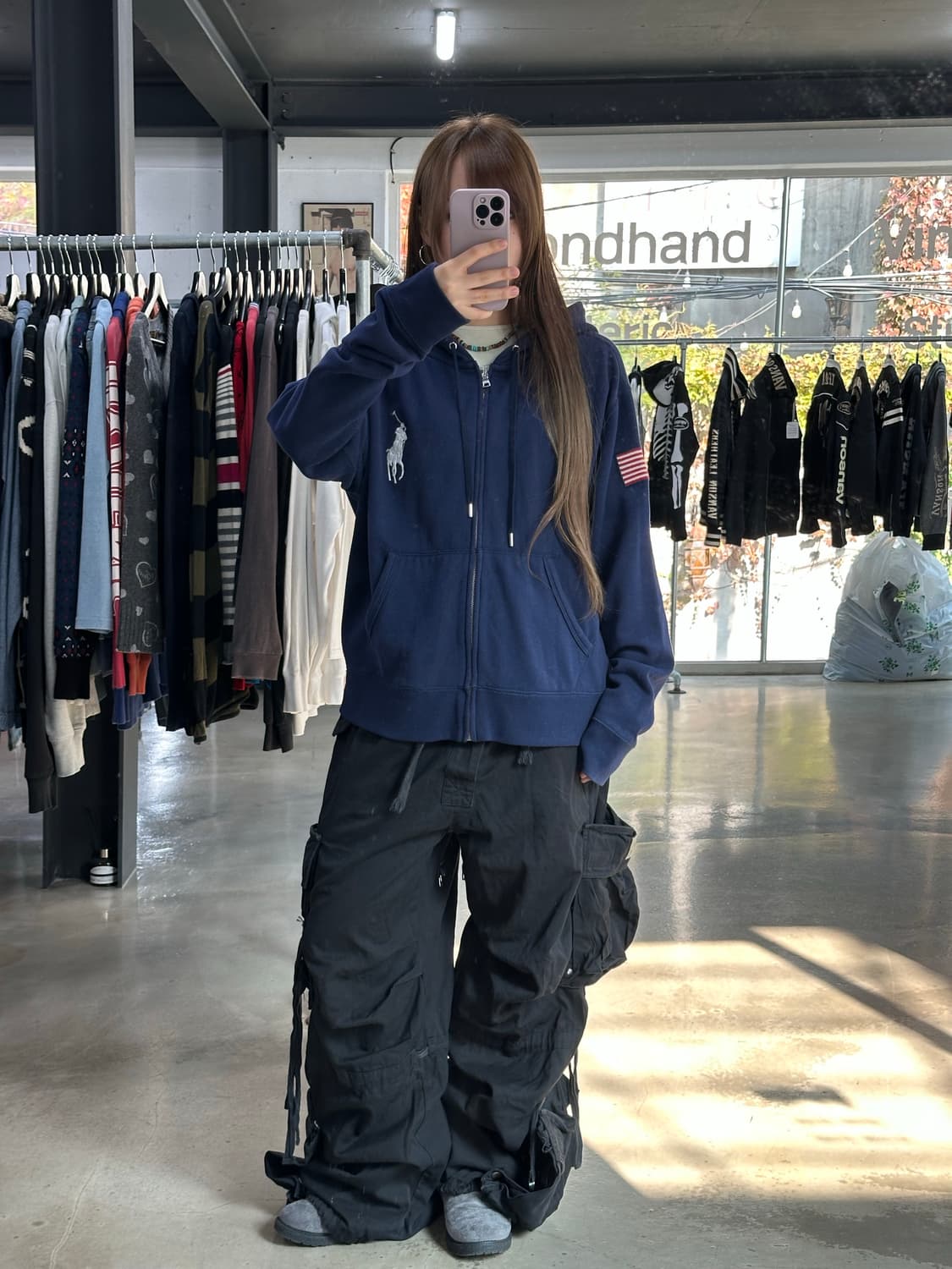 폴로 랄프로렌 USA 빅포니 후드집업 네이비블루 상품이미지4