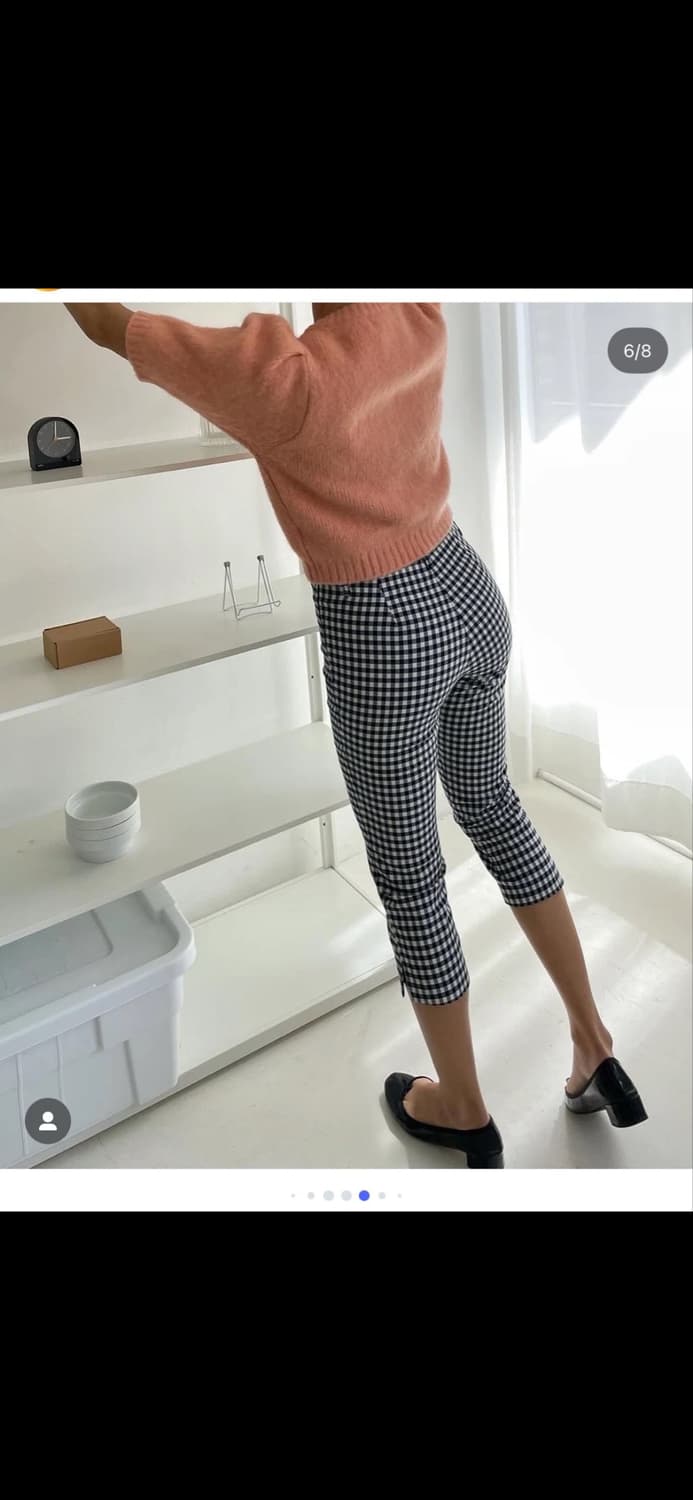 Memo 오드리 팬츠 모노 체크 S 상품이미지3