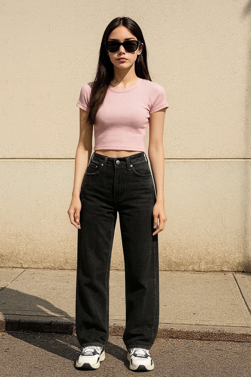 Lee 리 와이드핏 블랙 데님 진_24 상품이미지1