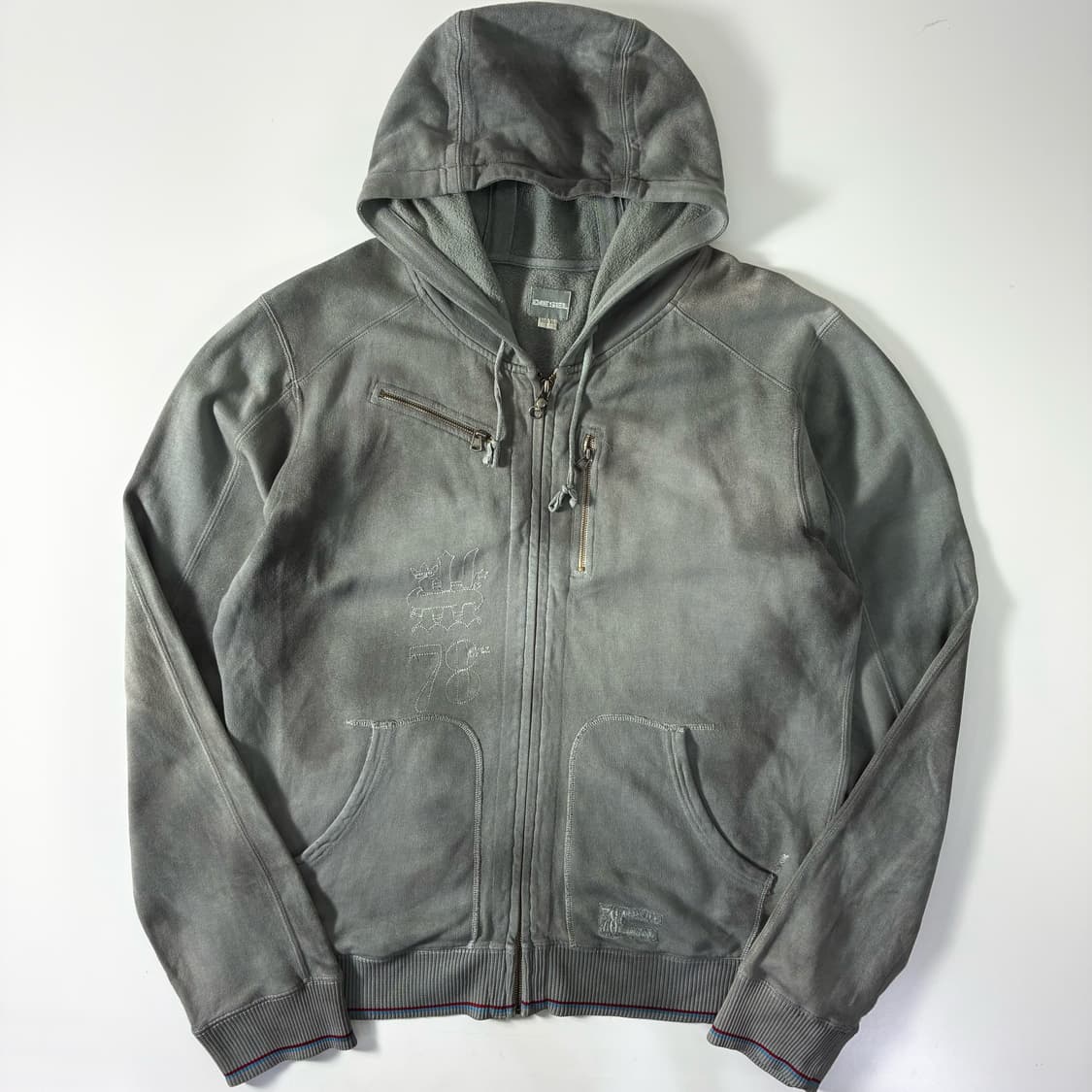 Diesel  디젤 페이딩 그런지 후드집업   상품이미지1