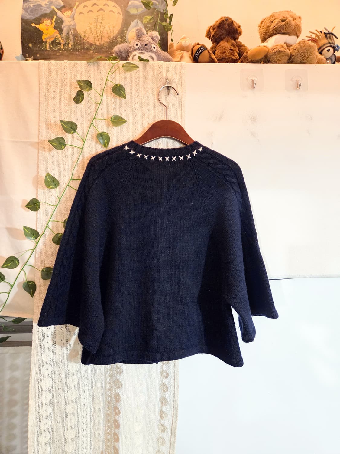 아방핏 스티치 반팔 가디건 상품이미지3