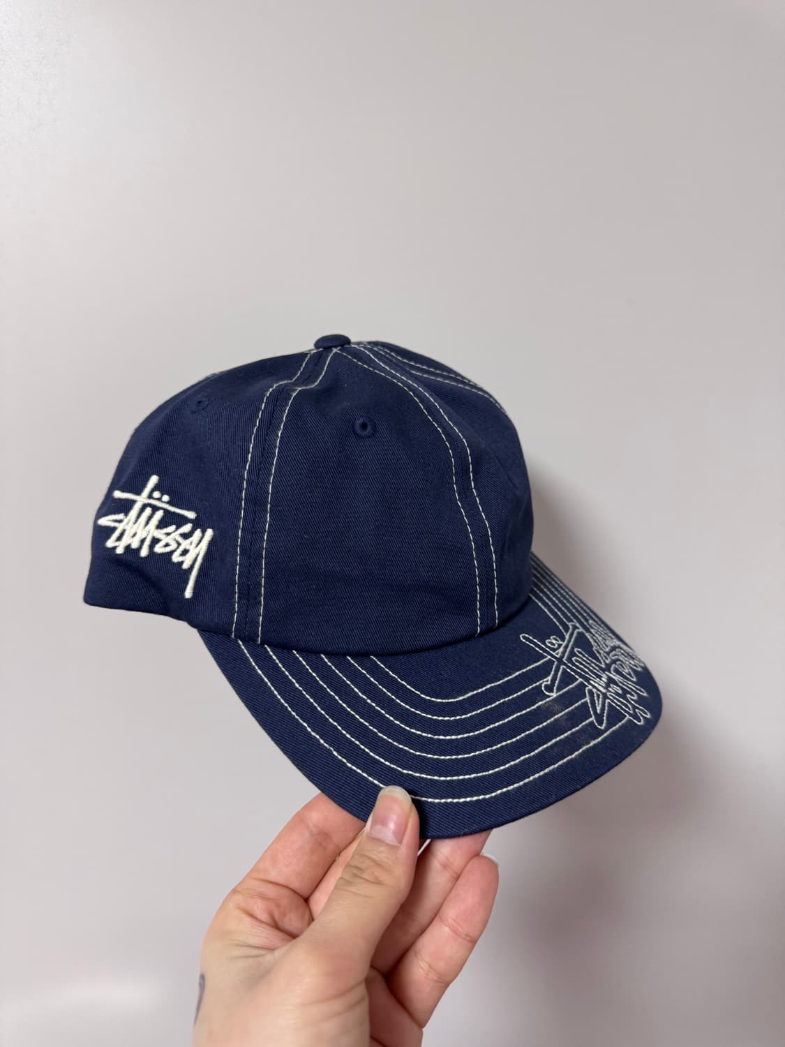 스투시 로우 스티치 볼캡 네이비 상품이미지7