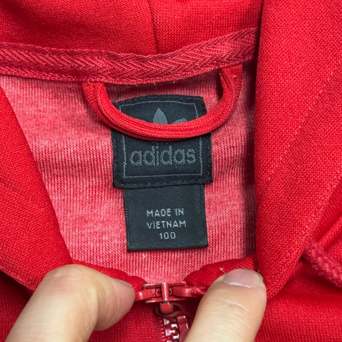 아디다스 레드 소라 배색 져지 후드집업 100 상품이미지5