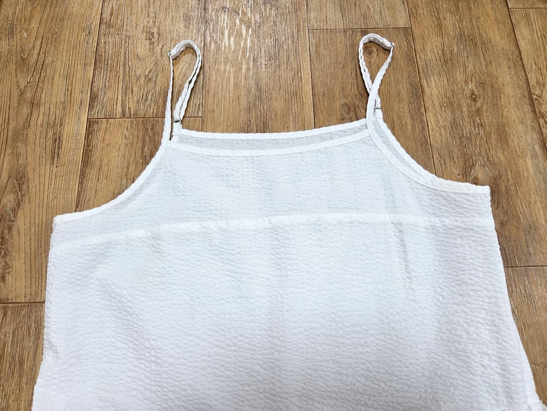 하네(HANE) 플리츠 시어서커 레이어드 원피스 55-66 새상품 상품이미지6