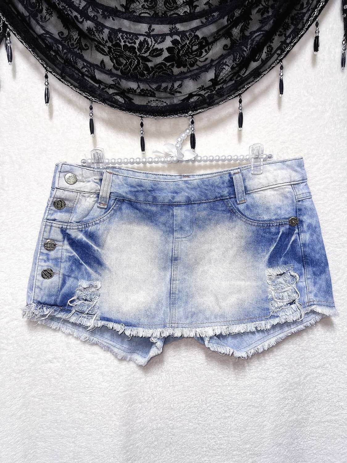 아이스진 오네갸루 펑크 y2k 와투케 00s 데님 버튼 미니스커트 핫팬츠 상품이미지8