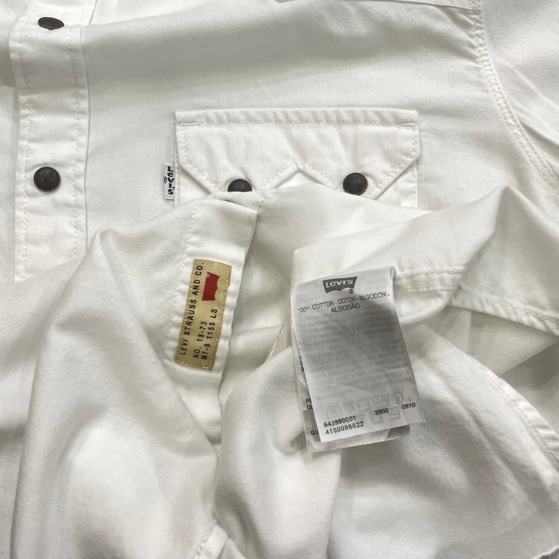 (M) Levi's 리바이스 웨스턴 셔츠 화이트 상품이미지9