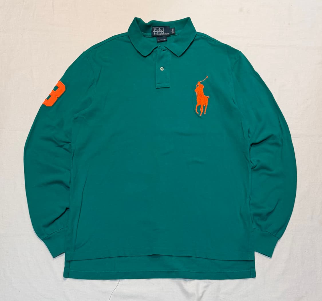 폴로 랄프로렌 롱슬리브 빅포니 카라티 에메랄드 그린 상품이미지1