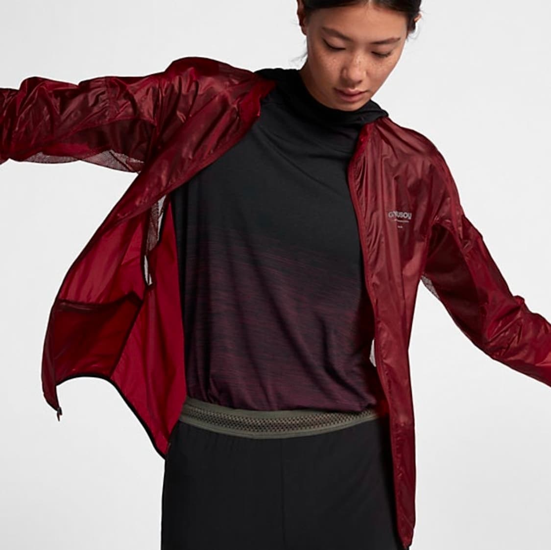 [해외M] 나이키랩x언더커버 캬쿠소우 패커블 러닝 자켓 바람막이 버건디 상품이미지6