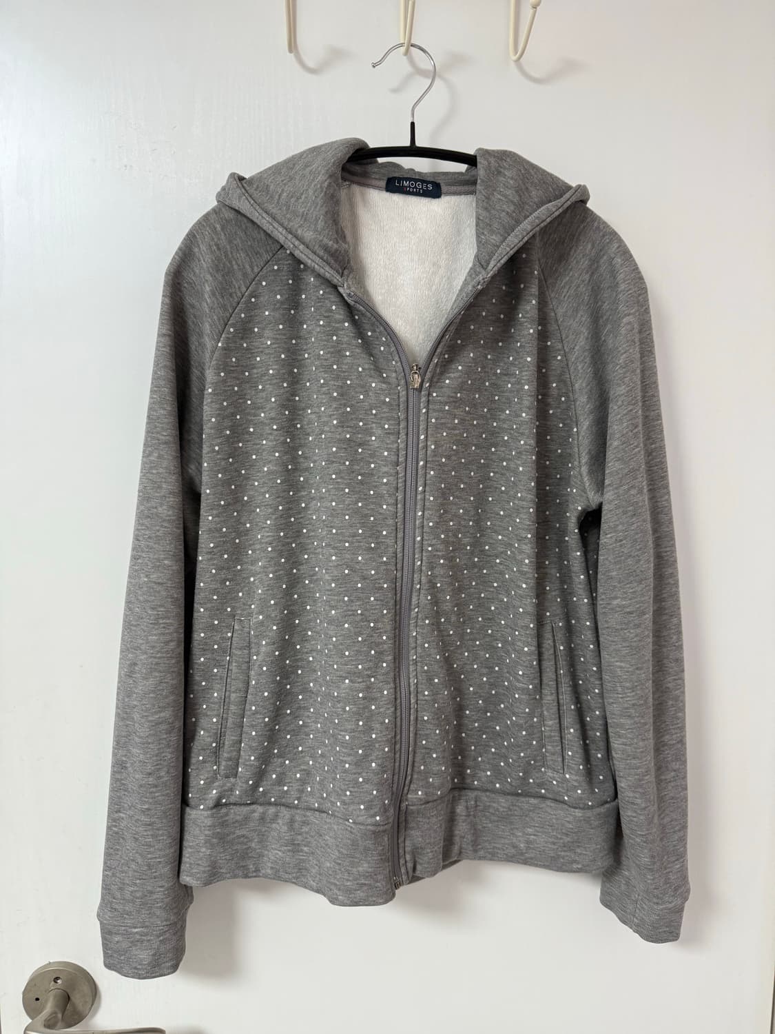 빈티지 도트 나그랑 그레이 후드집업 상품이미지1