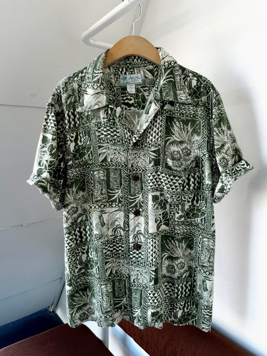 100% rayon design patterned H/S shirt 상품이미지2