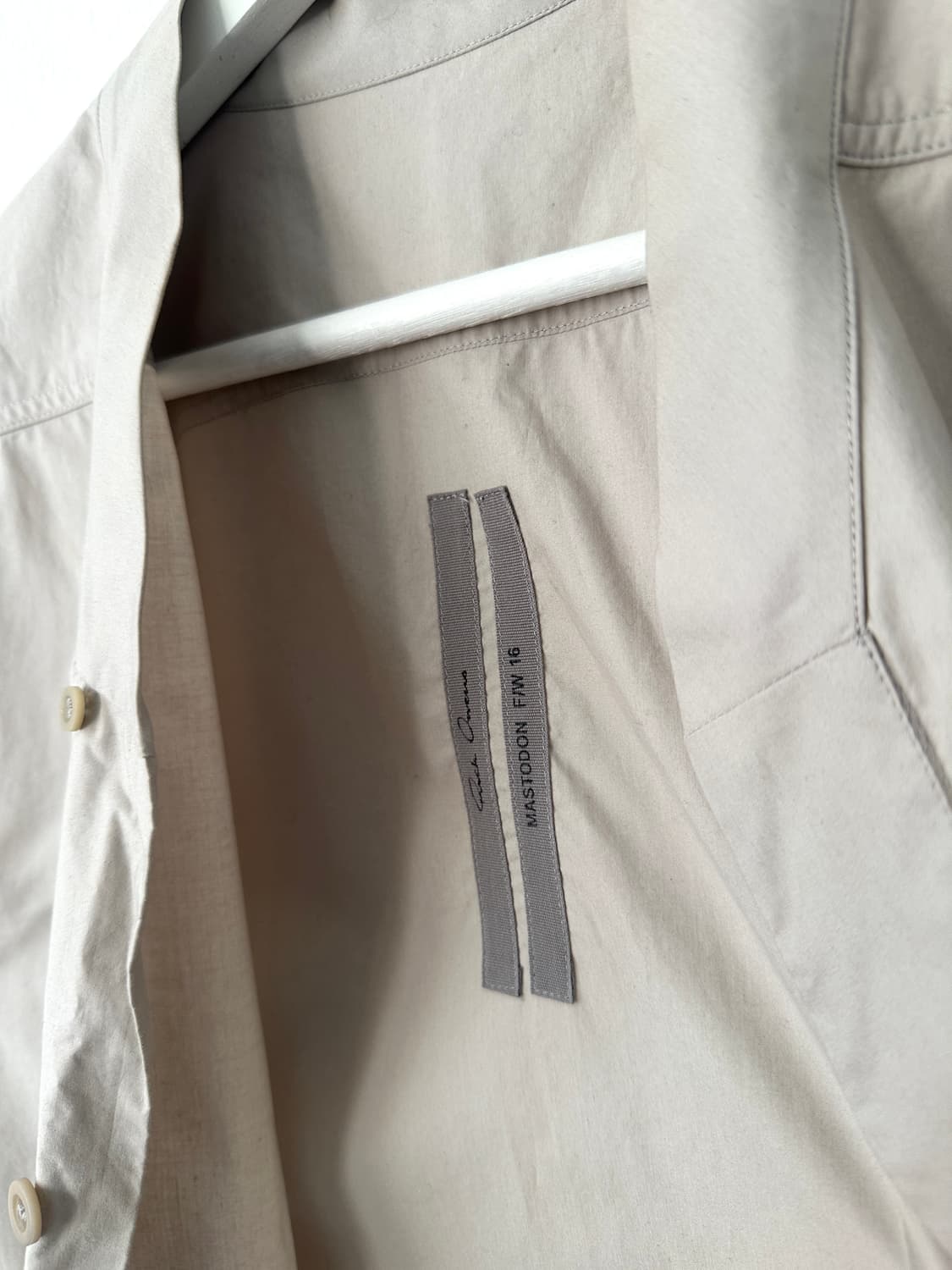 릭오웬스 FAUN 베이지 하이넥 셔츠 자켓 상품이미지8