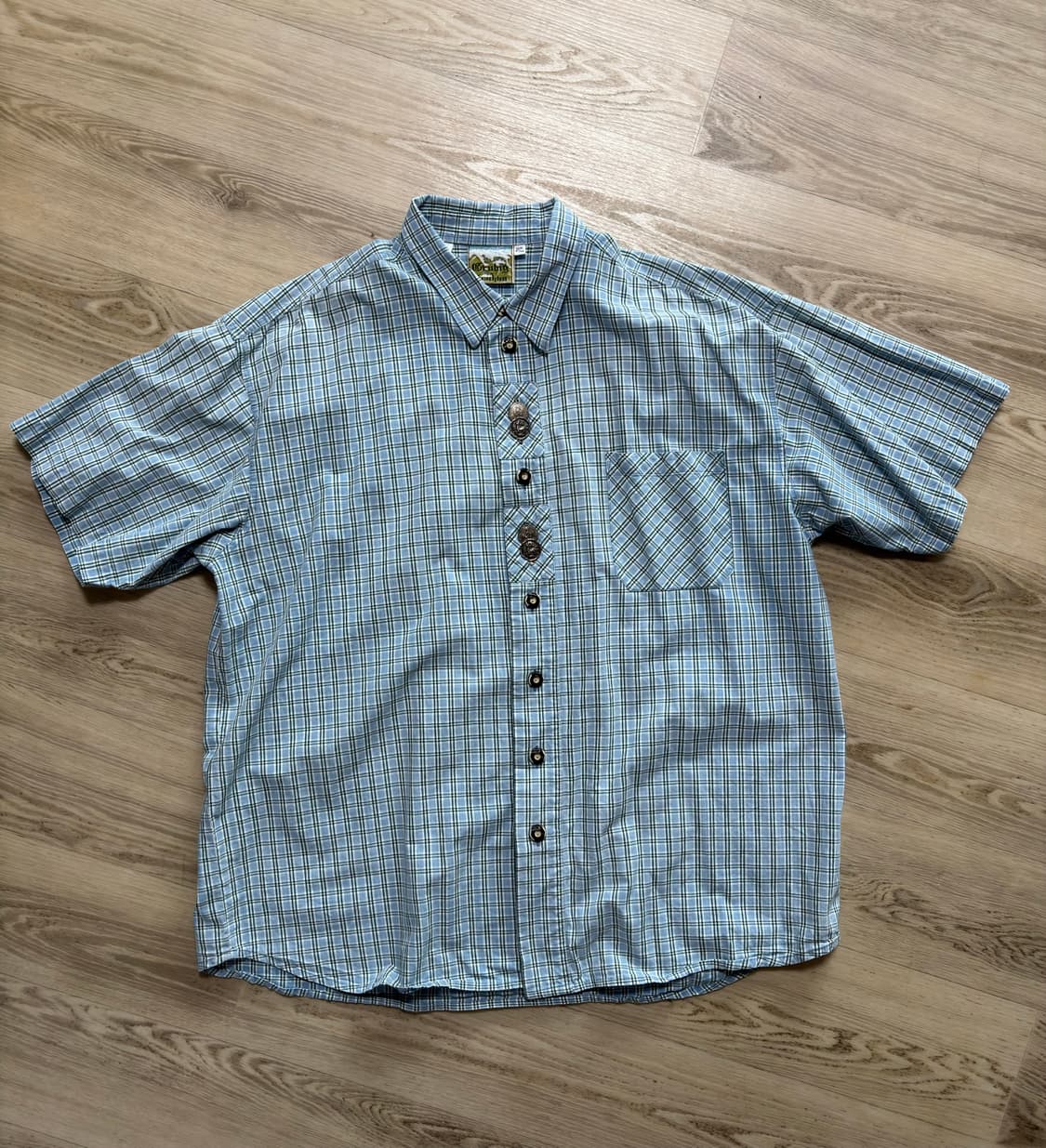 펜던트 린넨 웨스턴 반팔 셔츠 상품이미지1