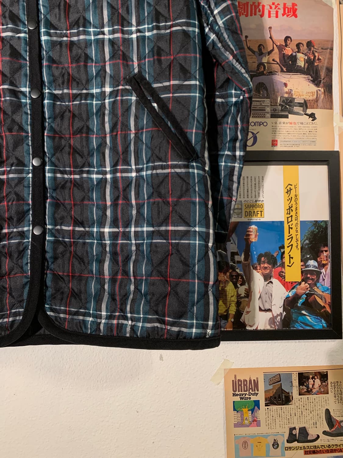 레이빔즈 타탄체크 버튼 퀼팅자켓 상품이미지3