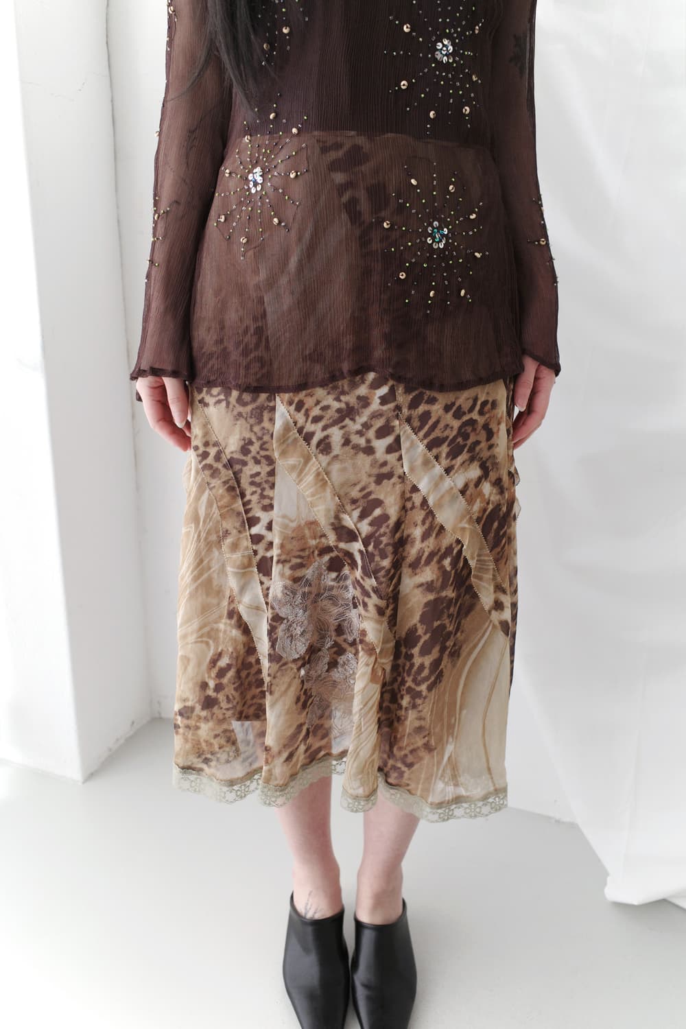 leopard frill flower skirt  상품이미지5