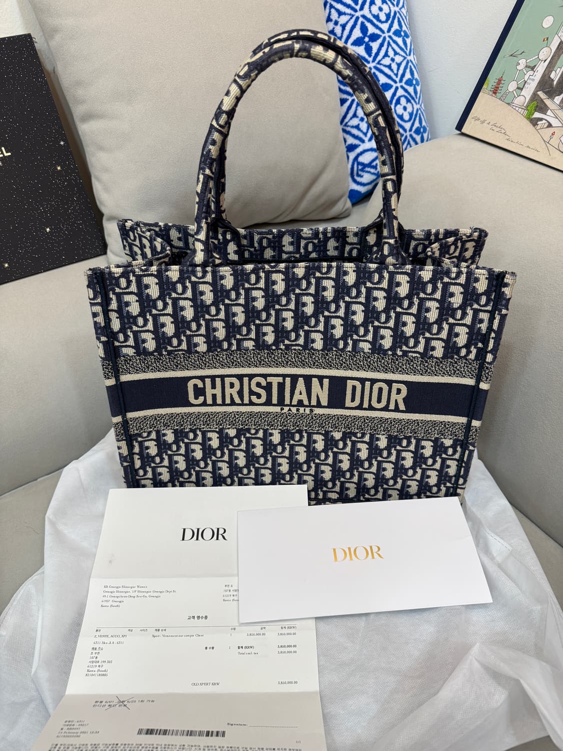 [인보이스구성] 디올 오블리크 북도트 미듐 상품이미지1