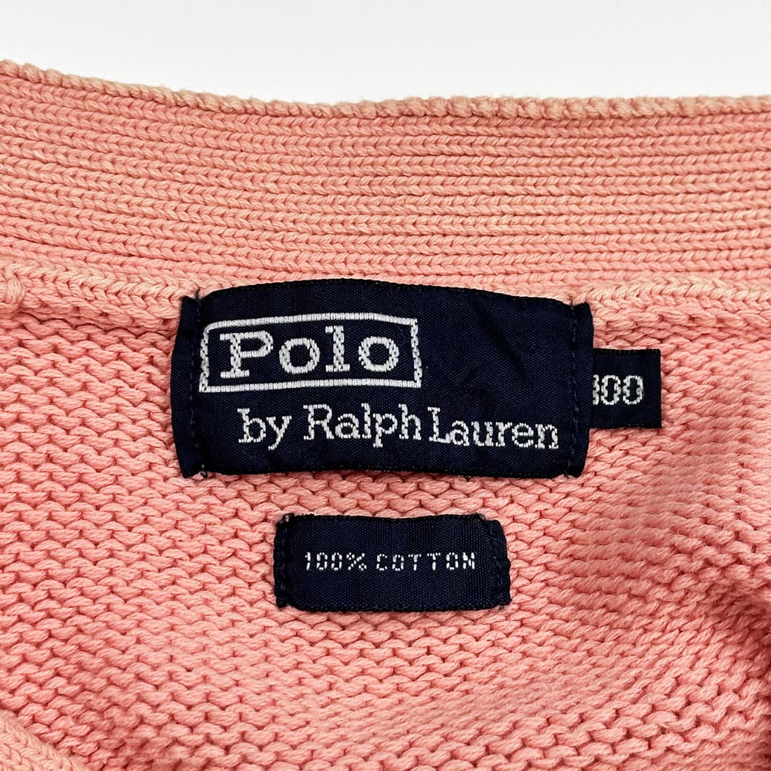 90s 폴로 랄프로렌 클래식 코튼 니트 가디건 핑크 L 상품이미지5