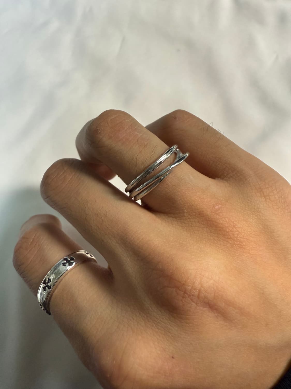 더블 레이어 미니멀 오픈링 Double Layer Minimal ring 상품이미지2