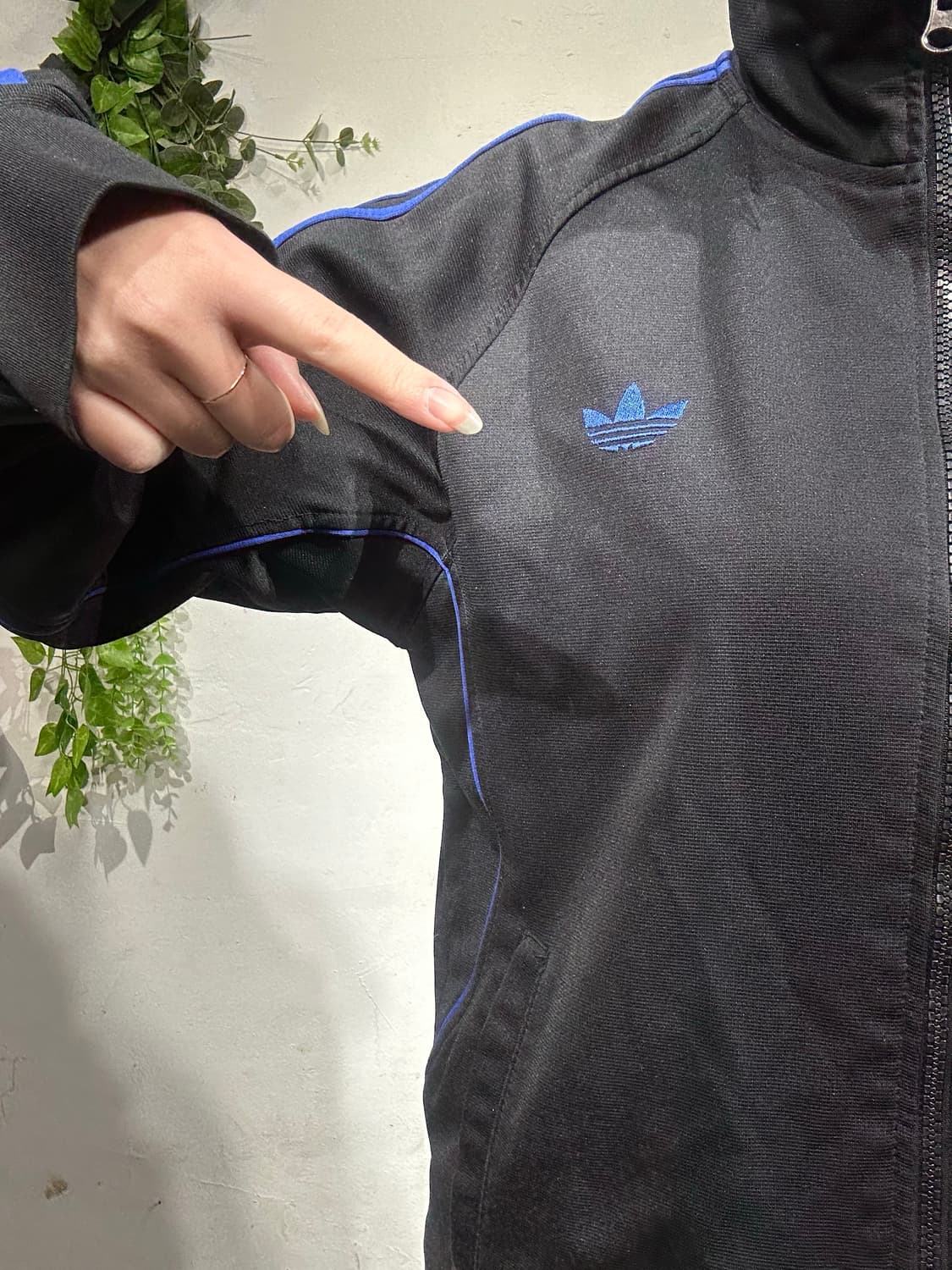 아디다스 블랙 블루 빅 로고 삼선 트랙탑 져지 L 상품이미지4