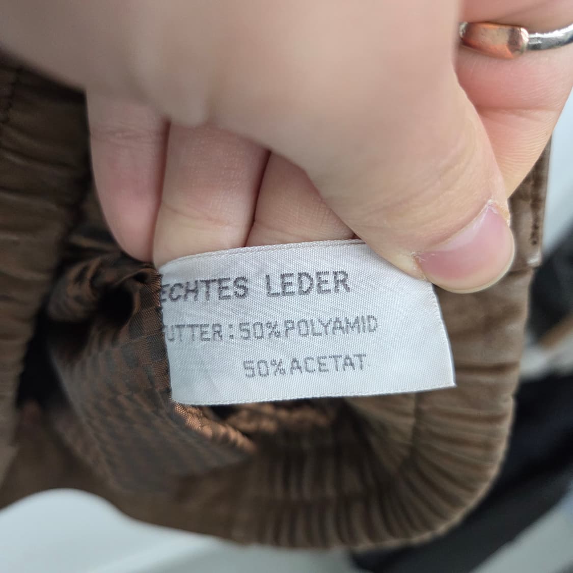 브라운 가죽 봄버 자켓 남L 상품이미지10