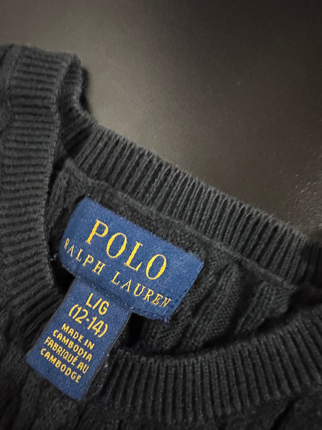 여성 폴로 랄프로렌 키즈 케이블 니트 가디건 12-14 블랙 xs 상품이미지3