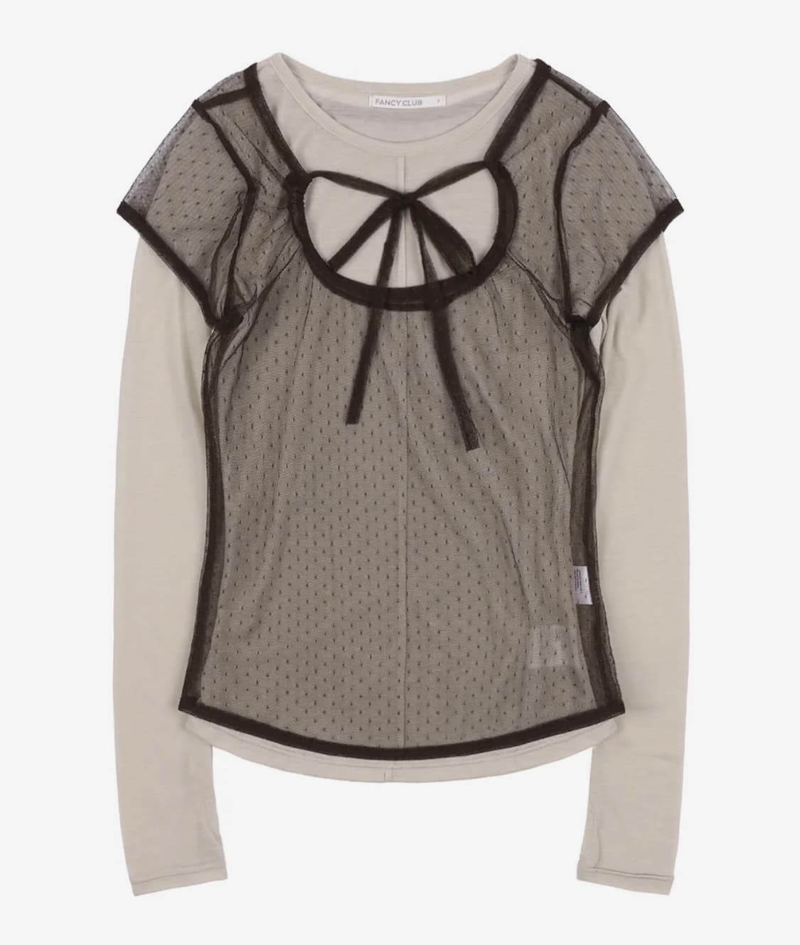 팬시클럽 3-WAY 도트 레이어드 롱슬리브 (BEIGE) ONE 사이즈 상품이미지3