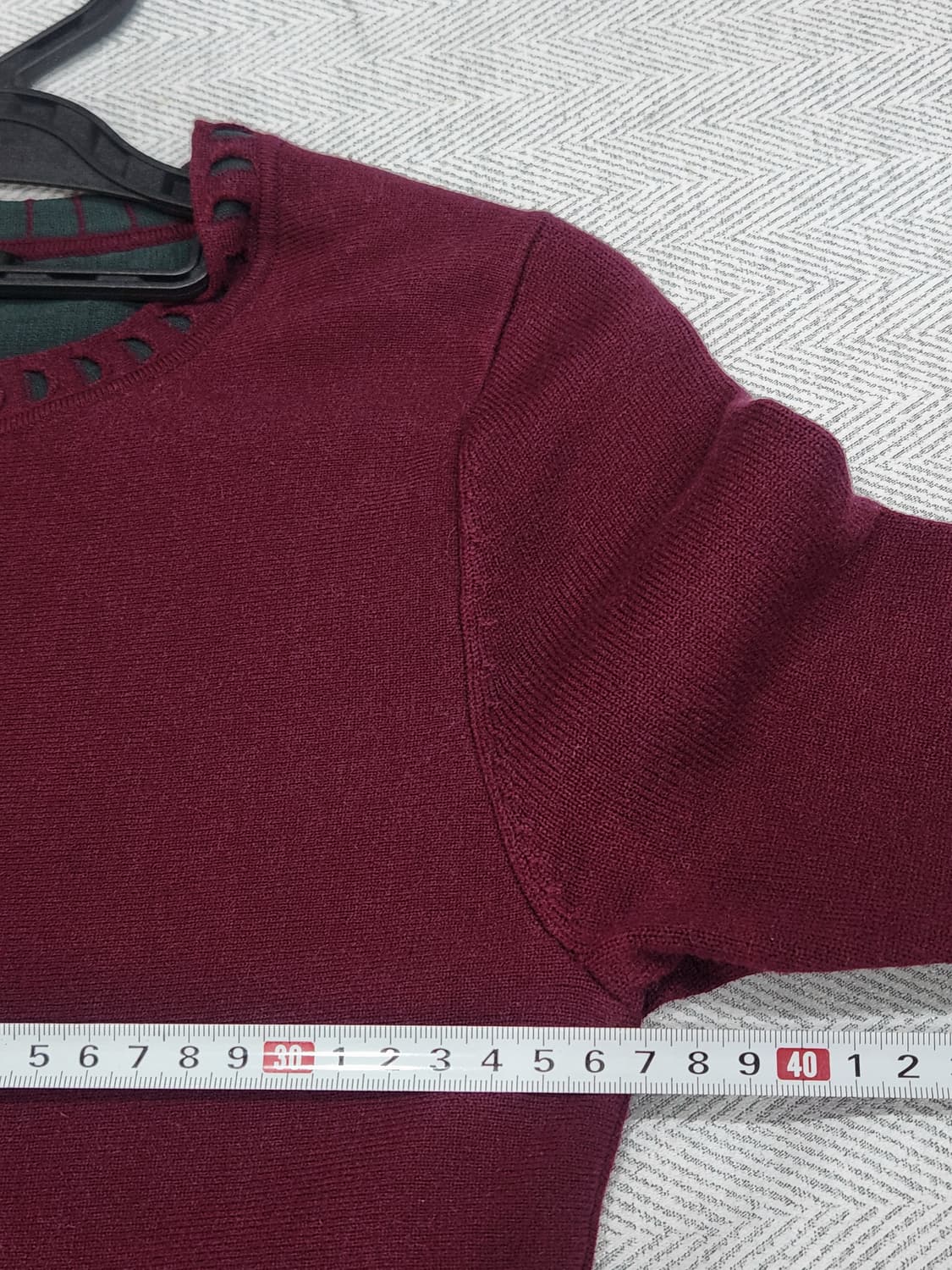 [F] 시슬리 버건디 니트 플레어 반팔 원피스 프리사이즈 상품이미지8