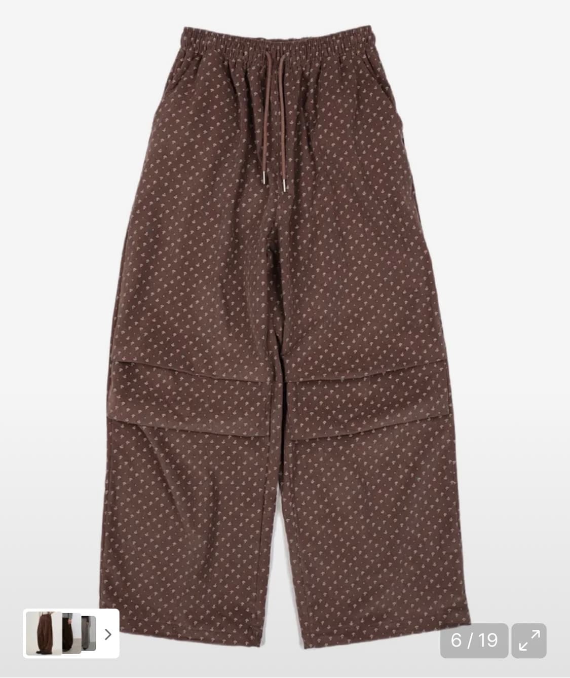 웬유무브 플로랄 코듀로이 와이드 팬츠 BROWN 상품이미지2