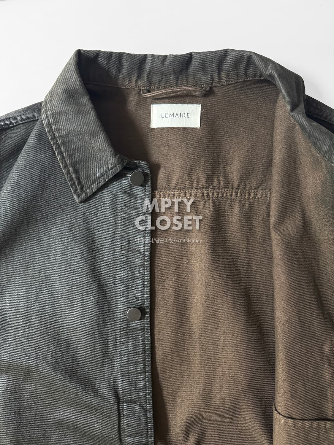 [XL] 르메르 박시 코티드 데님 트러커 카키브라운 상품이미지6