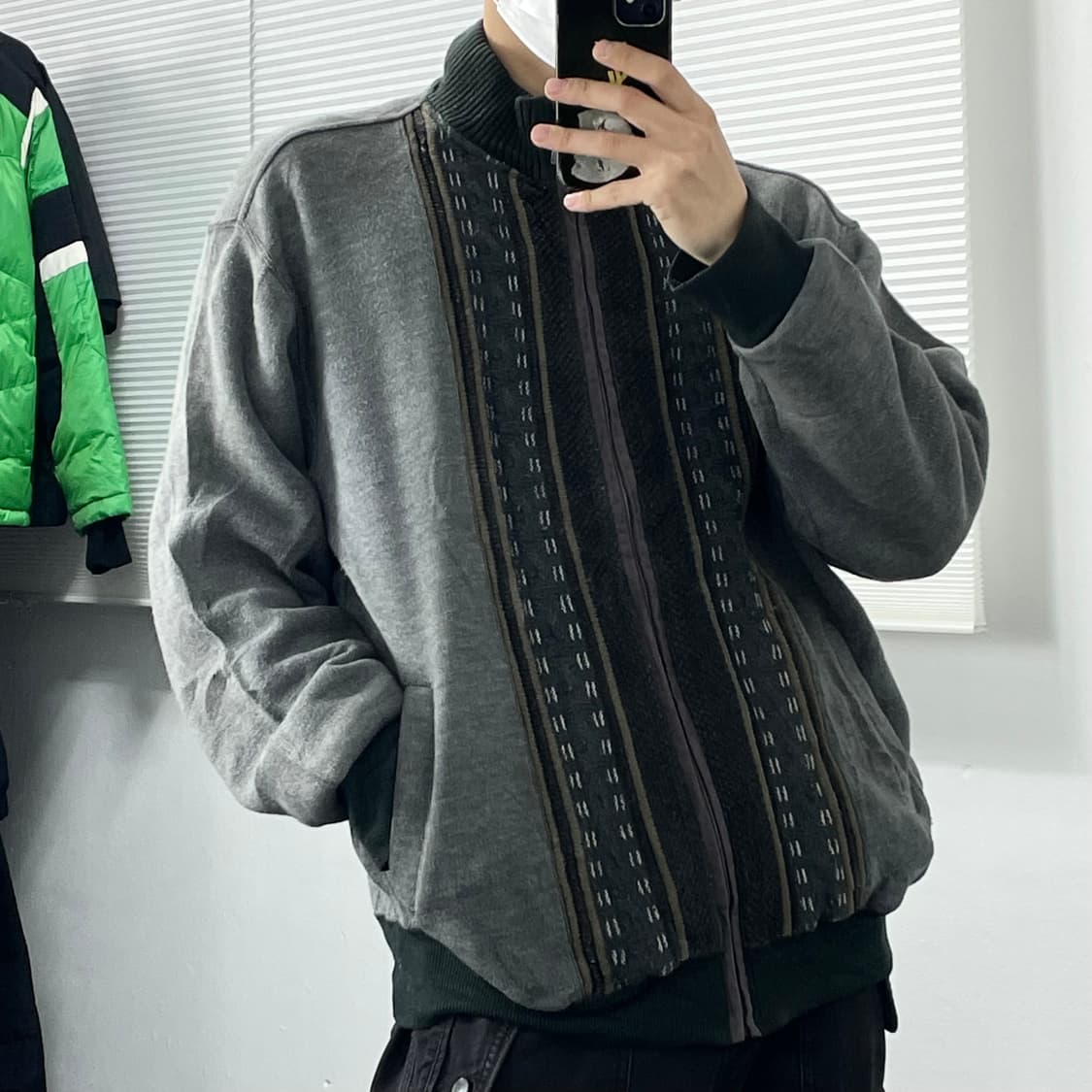 L(2XL) 일본 빈티지 오버사이즈 에스닉 니트 집업 상품이미지2