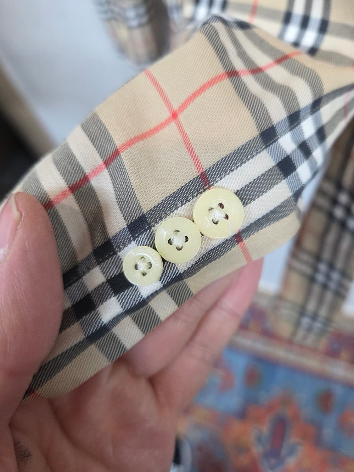 버버리 올드스쿨 노바체크 셔츠긴팔 L 상품이미지5