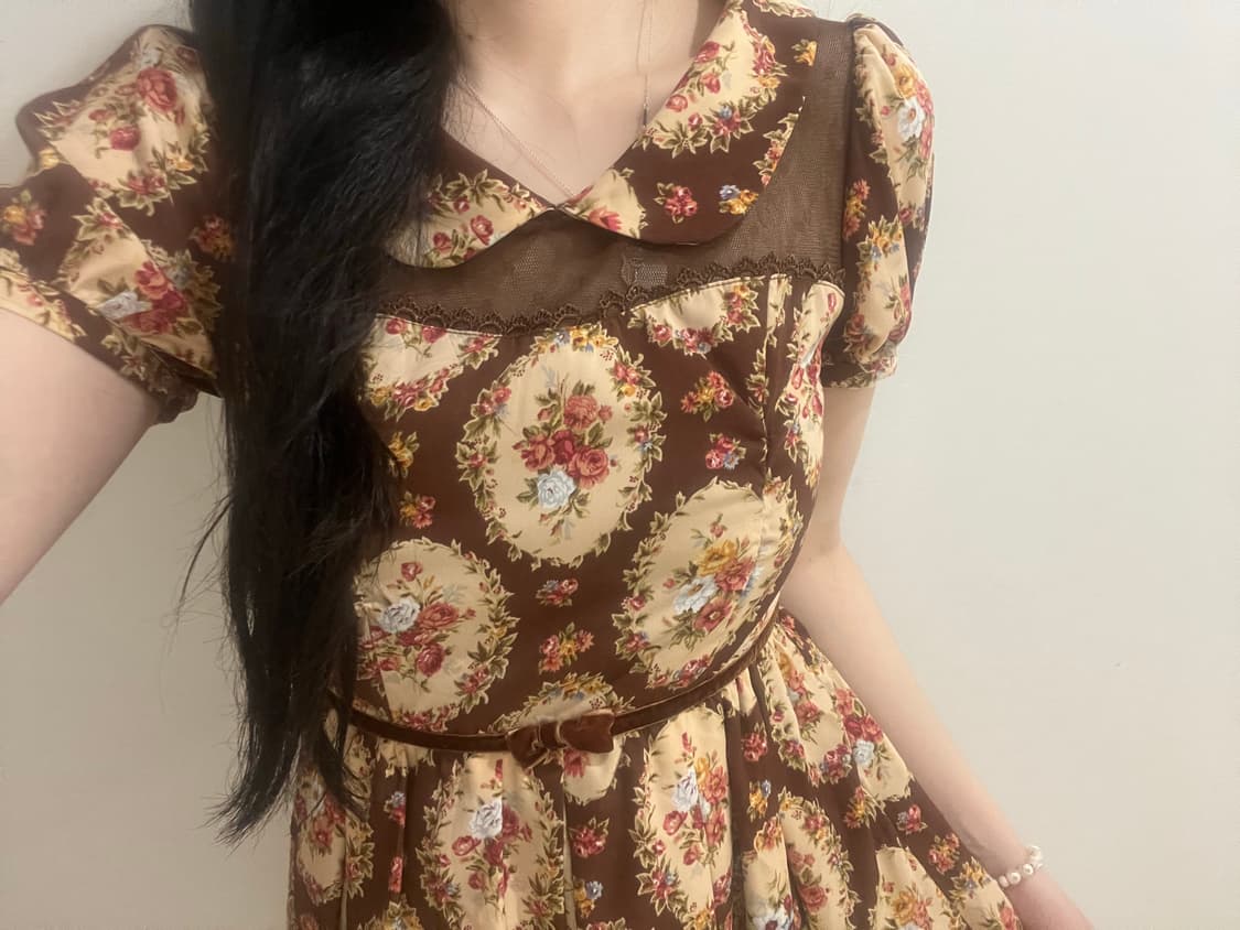 리즈리사 히메카지 히메갸루 라떼갸루 플로럴 초코 원피스 빈티지핀터레스트 상품이미지2