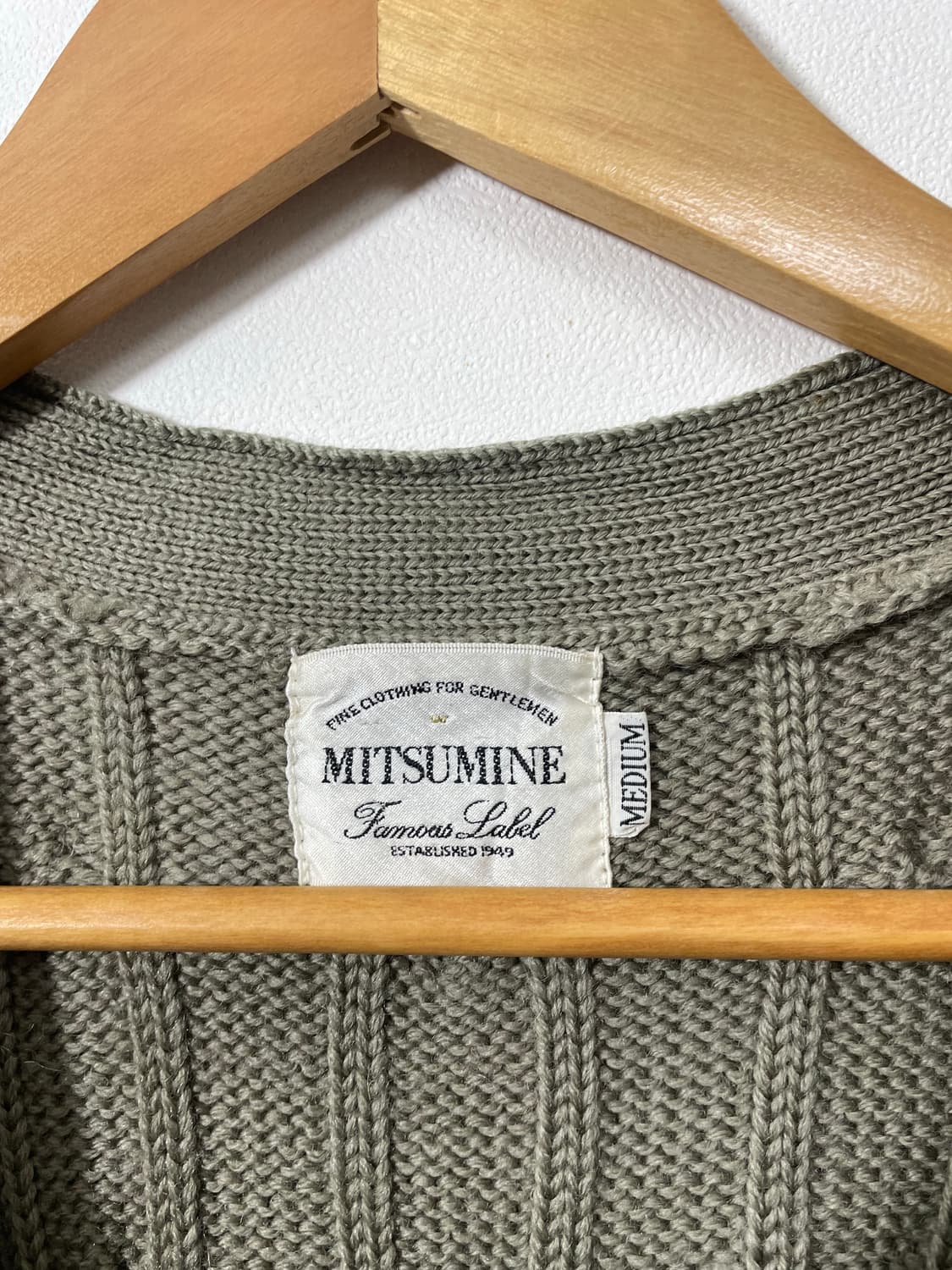 일본빈티지 울 100% 꽈배기 니트 조끼 M - K18 상품이미지4