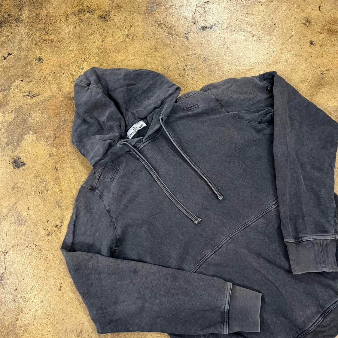 [정품/M] 스톤아일랜드 워싱 후드티 블랙 b8 상품이미지1