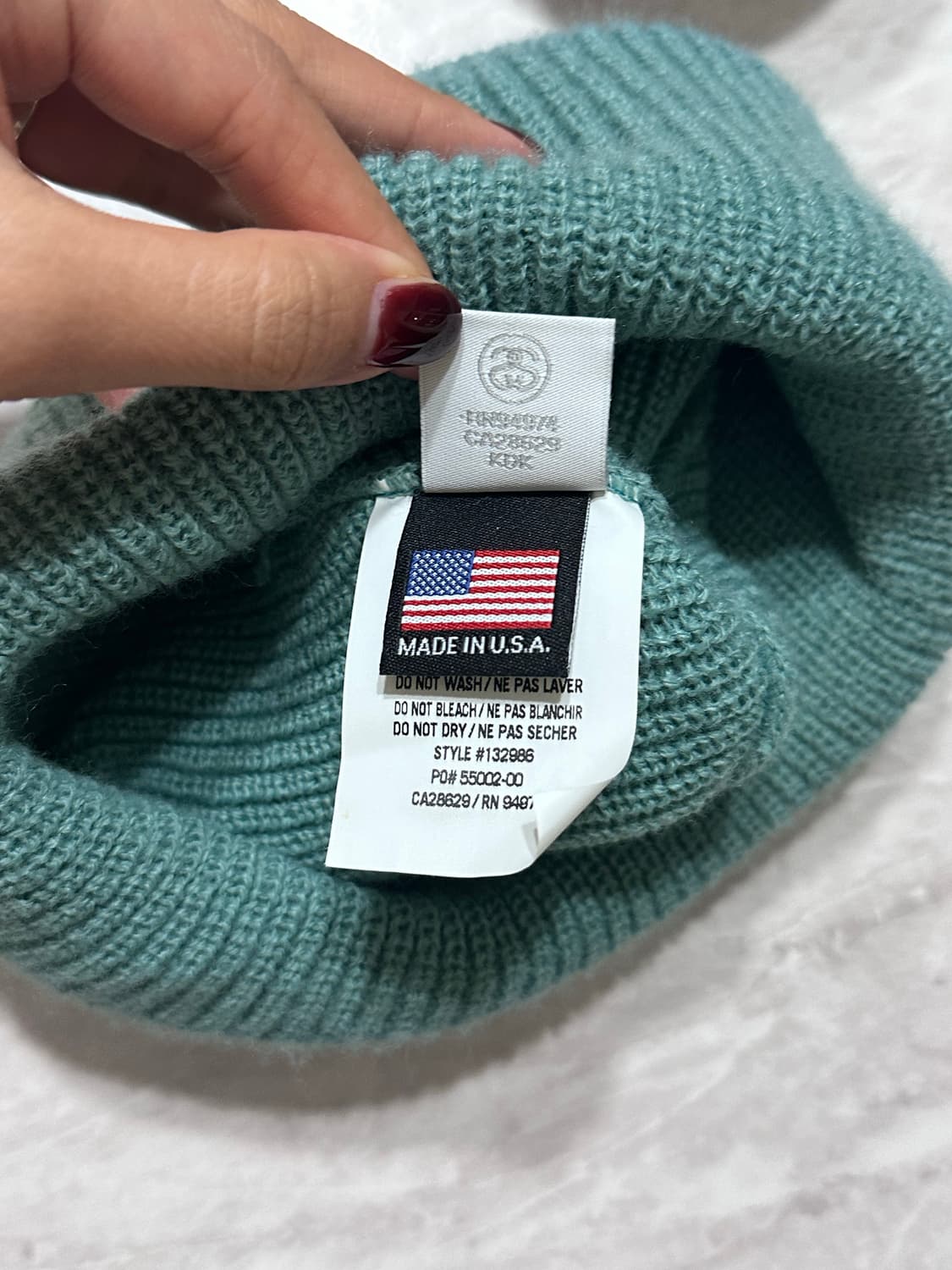 스투시 스탁 비니 블루 오션 민트색 상품이미지4