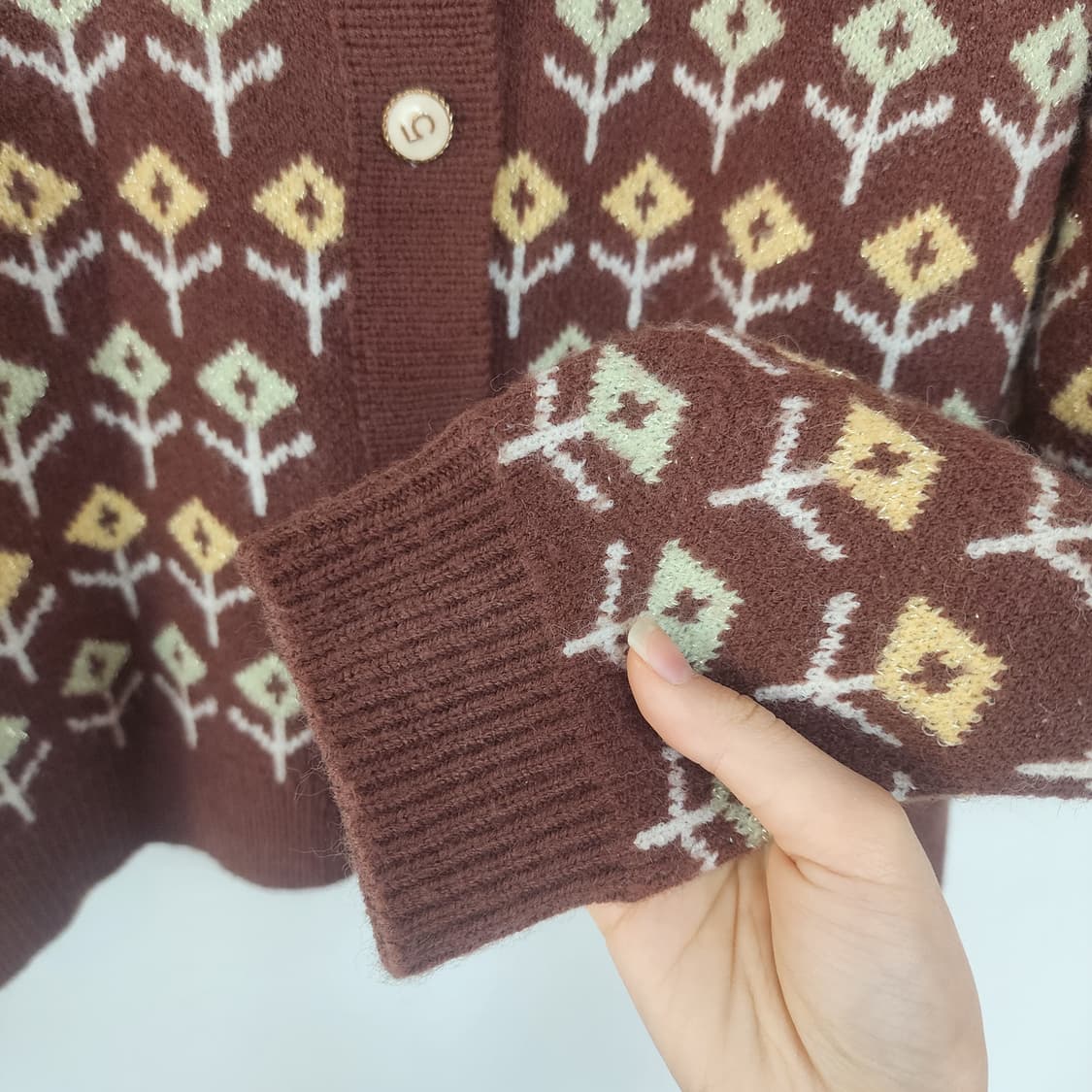 지고트 플라워 패턴 가디건 상품이미지4