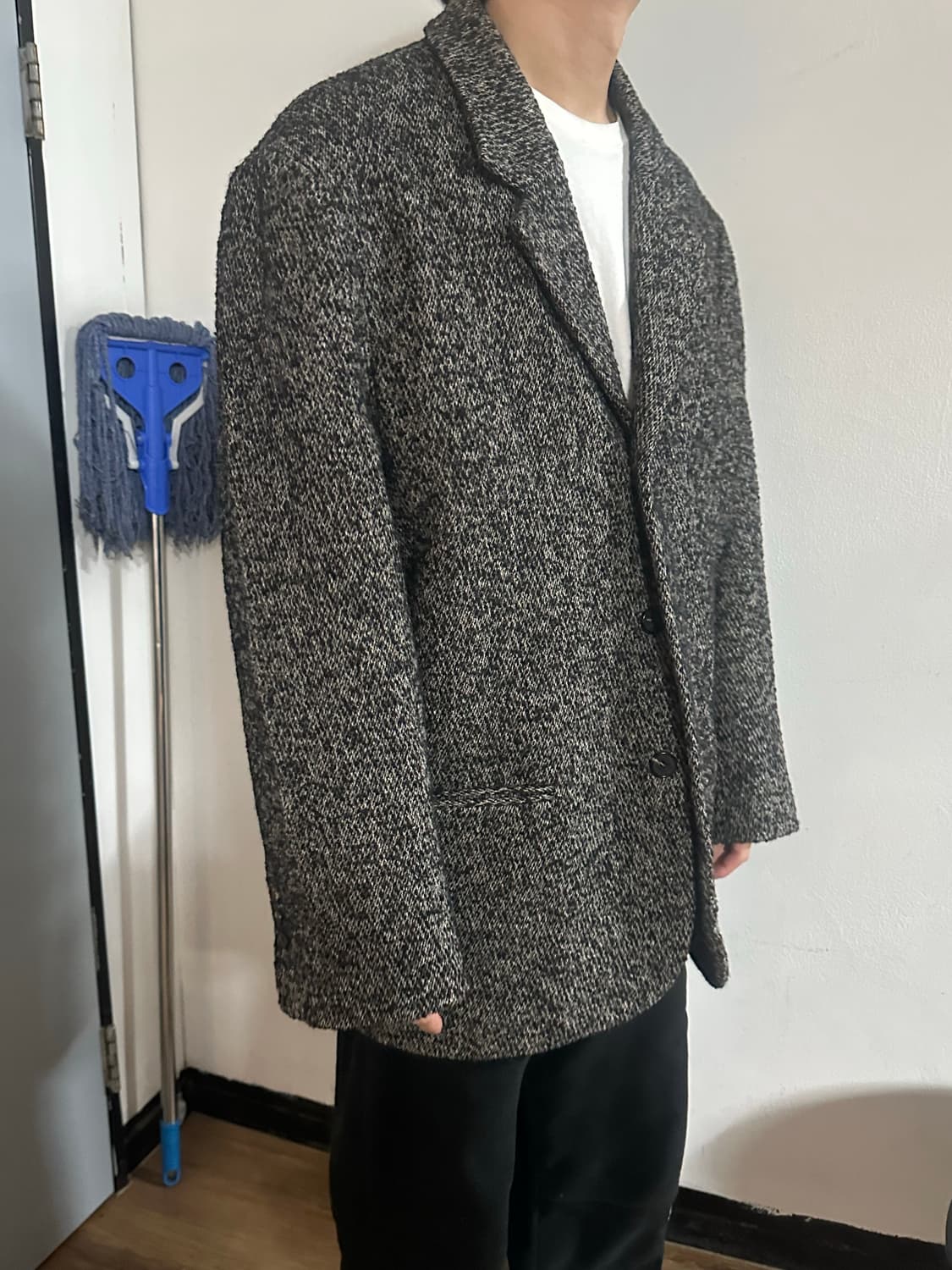 울 블레이저 자켓 블랙 XL 사이즈   상품이미지3