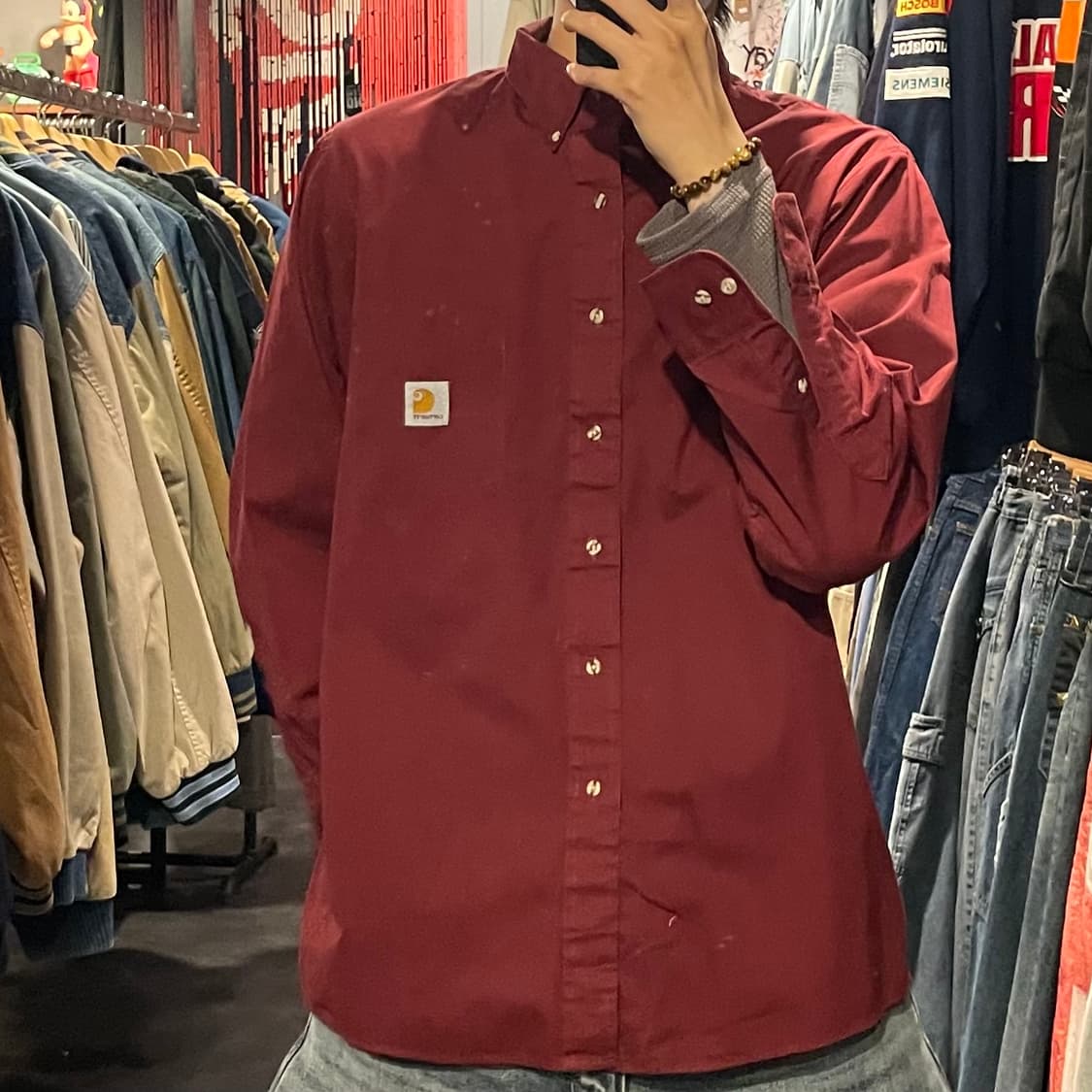 [IM] carhartt 칼하트 버건디 긴팔 셔츠 상품이미지3