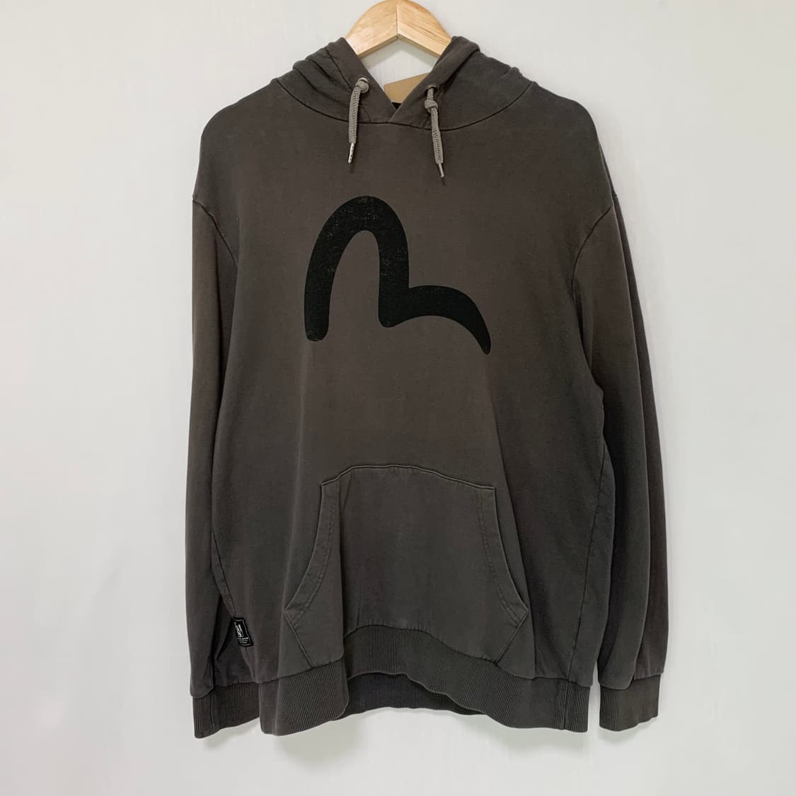 에비수 EVISU 루즈핏 빈티지 워시드 차콜 후드티 XL 남녀공용 상품이미지2