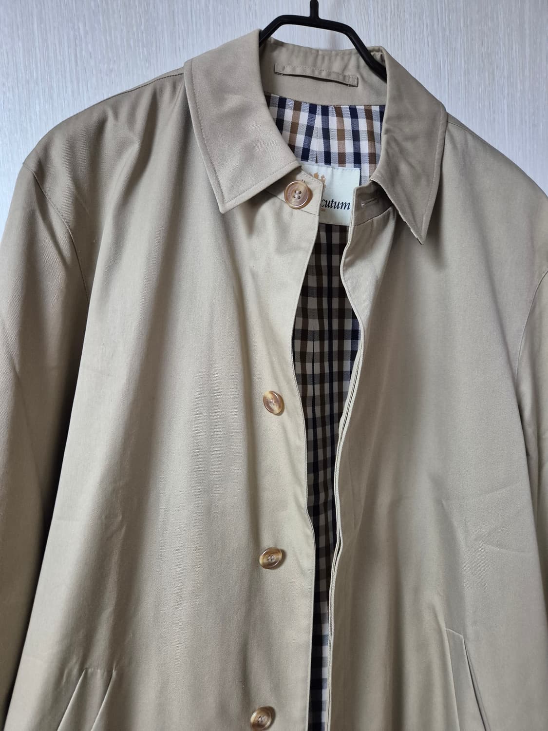 아쿠아스큐텀 싱글코트 트렌치코트  남성 M  100 상품이미지4