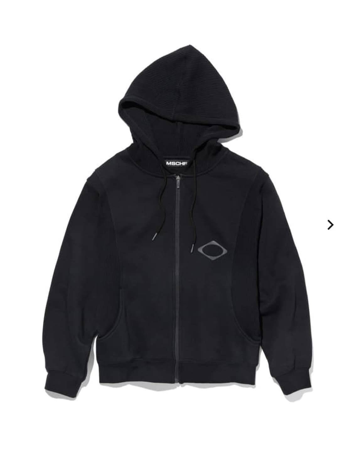 미스치프 와플 후드집업 블랙 상품이미지1