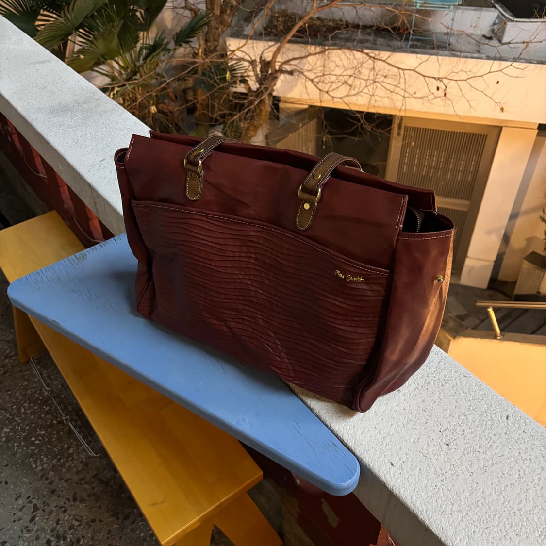 vtg cowhide wave tote bag 상품이미지5