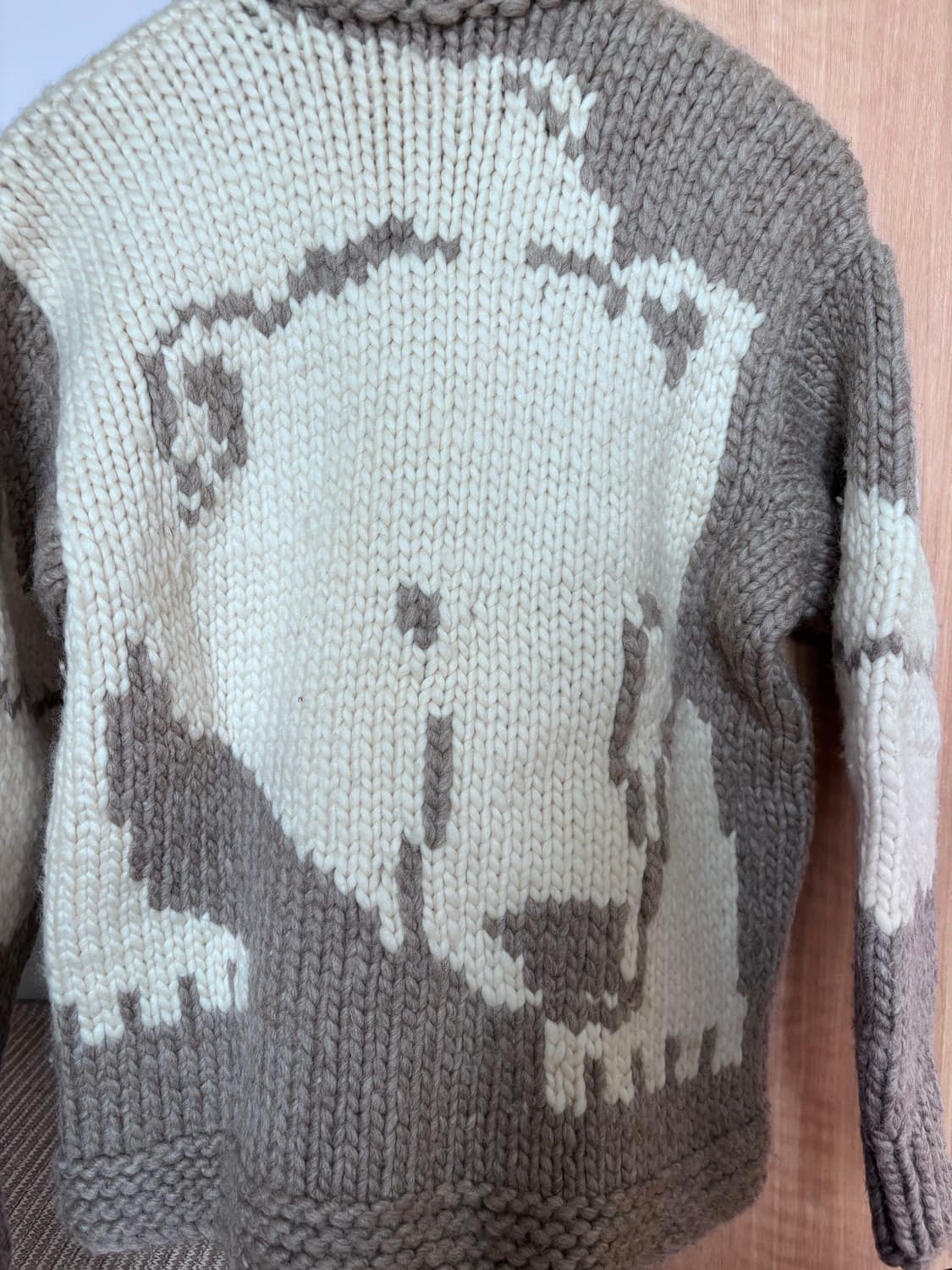 헤비울 100% 대장템 빈티지 북극곰 캐나다 리얼 코위찬 가디건 상품이미지7