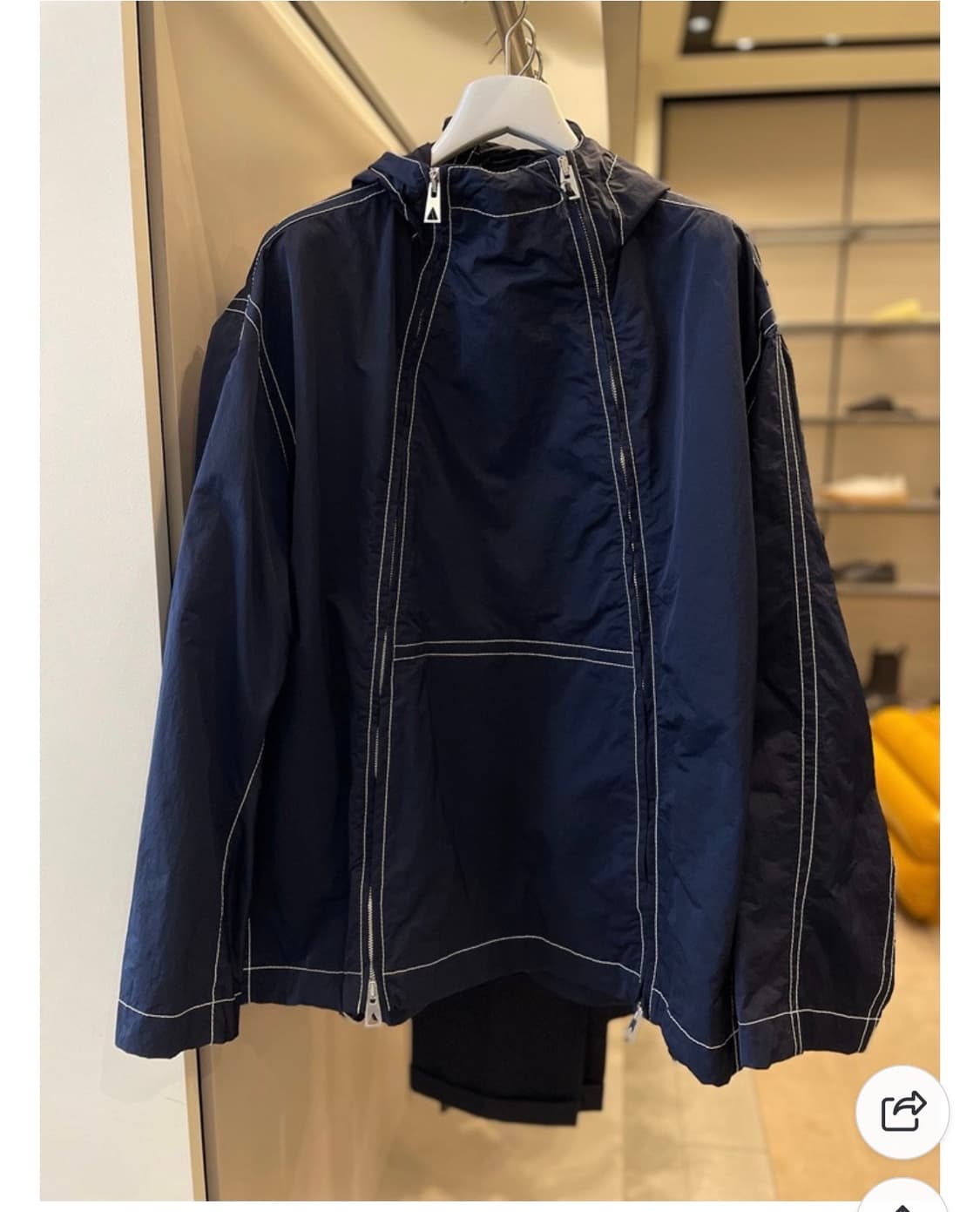 보테가베네타 / 테크 나일론 더블 지퍼 후드 자켓 네이비 / XL 상품이미지1