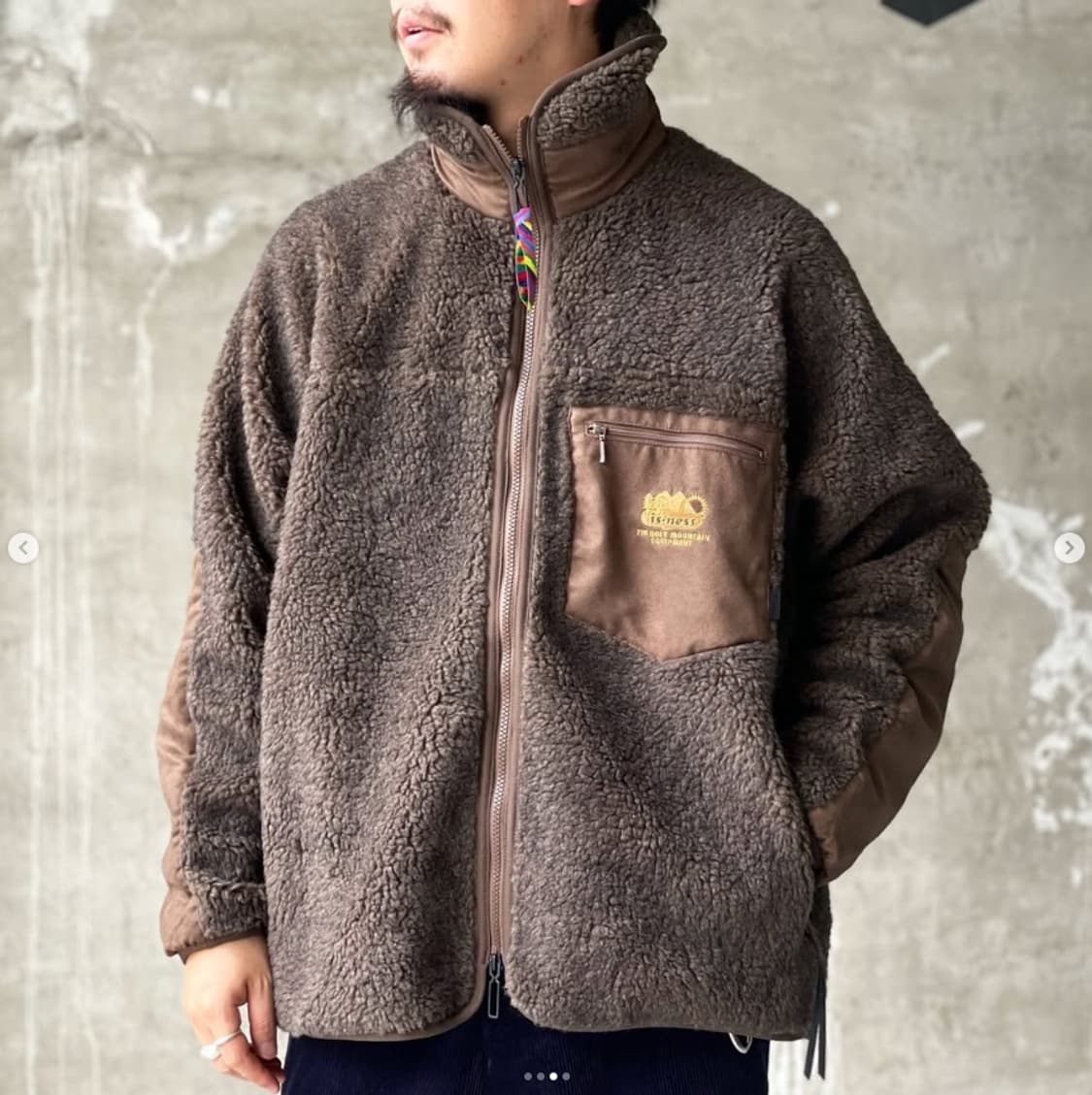 이즈네스 Is-ness 23aw THM FLEECE 자켓 브라운 L 상품이미지6