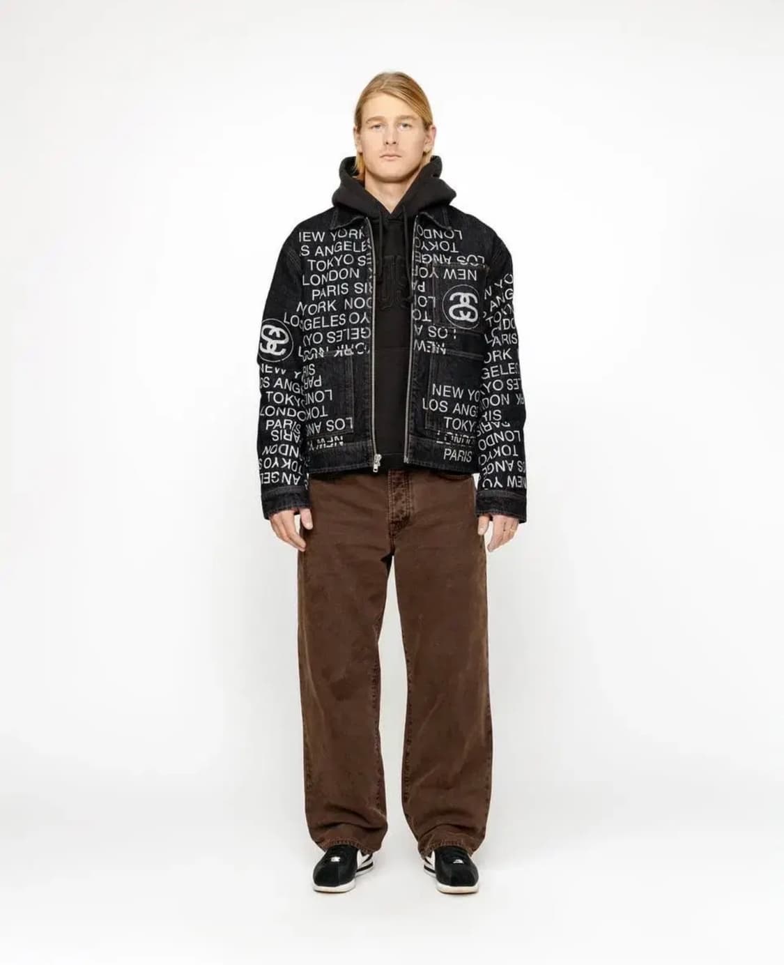 스투시 집 워크 자켓 시티 링크 데님 워시드 블랙 상품이미지4